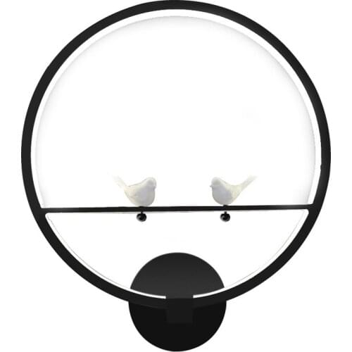 GZMJ Wonderland Modern Black/White 2 Birds Designer Wall Lamp Round Acrylic Wall Light Led Wall Sconce Indoor Lighting Products