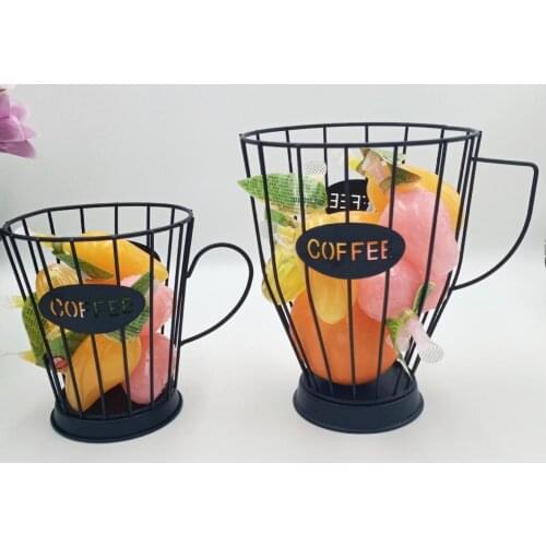 Creative Iron Fruit Capsule Storage Basket Coffee Cup Basket Espresso Coffee Pod Holder Organizer for Home Organizer Holder