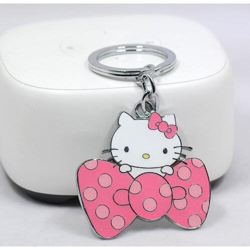 KT cat metal cartoon keychain creative hardware pendant simple fashion jewelry