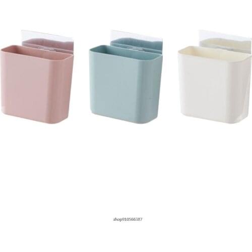 Wall-Mounted Toothbrush Shelf Holder Self Adhesive Wall Hanging Toothpaste Comb Storage Box Bathroom Organizer Basket wholesales