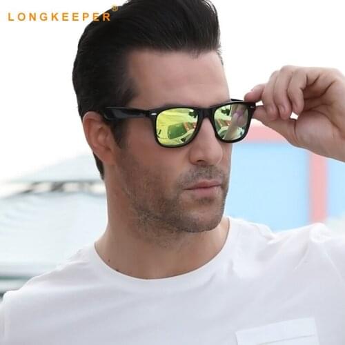 LongKeeper Night Vision Goggles Sunglasses Women Men Brand Designer Female Driving Sun Glasses Yellow Lenses Womens Glasses