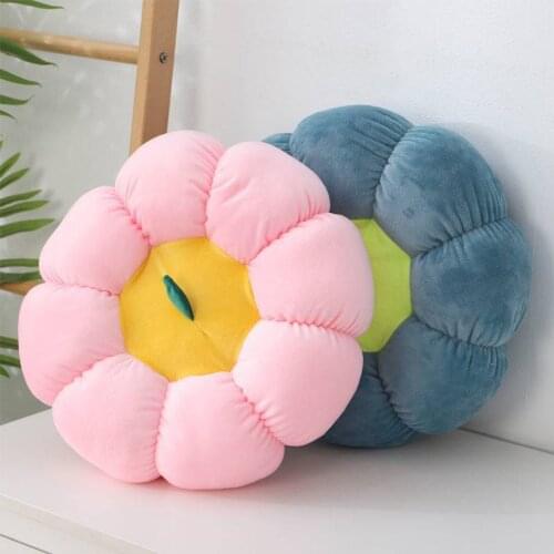 Plush Cushion Colorful pumpkin Toy Soft Cartoon Plant Stuffed Doll Chair Cushion Sofa Pillow Decorative Floor Mat Lovely Gift