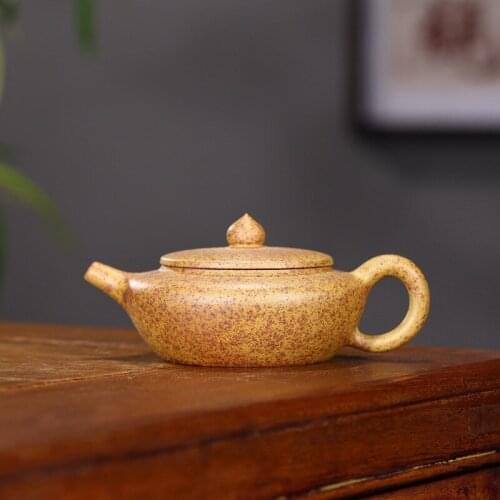 Yixing authentic ancient bank kiln to burn are recommended by hand flat okho high-temperature kiln pot sketch 120 cc