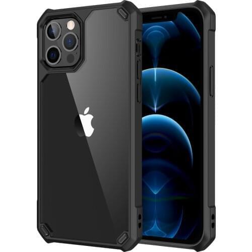 Shockproof Armor Silicone Cases For iPhone 12 Pro Max Mini 11 Pro XS Max 7 8 Plus X XR Luxury TPU Acrylic Transparent Back Cover