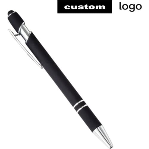 20pcs Metal Ballpoint Pen Touch Screen Pen Office School Advertising Pen Custom Logo Text Engraving Laser Engraving Custom Pen