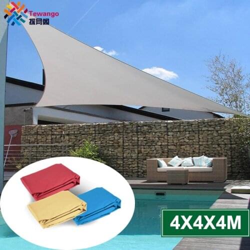 Tewango Waterproof SunShade Sail 4X4X4M ARC Triangle UV Block Net Garden Awning Shelter Canopy Portable Outdoor Camping Cloth