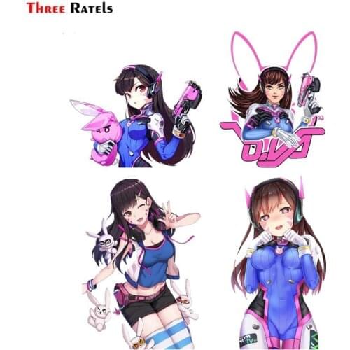Three Ratels FC639 Sexy d va anime girl car body sticker pvc figure decal