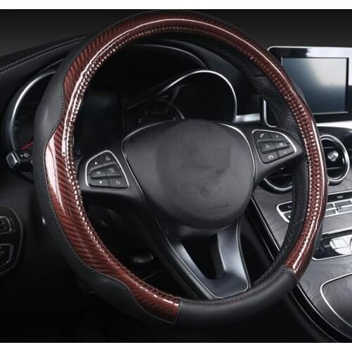 DONYUMMYJO UNIQUE Non-slip Fashion leather Car Steering Wheel Cover Diameter 38cm For Benz BMW Audi Toyota Ford VW Hyundai Kia