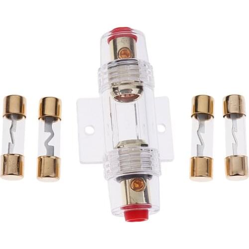 High Quality AGU Fuse Holder 4 8 Gauge Gold Plated 4 Free Fuses