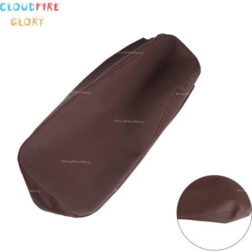 CloudFireGlory Synthetic Leather Armrest Center Console Lid Protective Cover Brown Fit For Toyota Avalon 2013-2018
