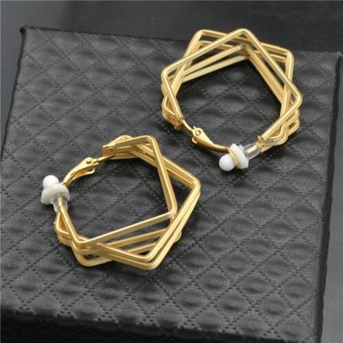 Clip on the ears Hoop Earrings for women Non pierced 2021 Fashion Jewelry Small lovely Elegant Personality style Ladies earings