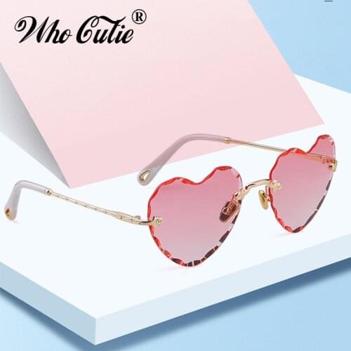 Pink Heart Shape Sunglasses Women Brand Designer High Quality 2019 Vintage Cat Eye Frame 90S Lady Sun Glasses Shades OM789