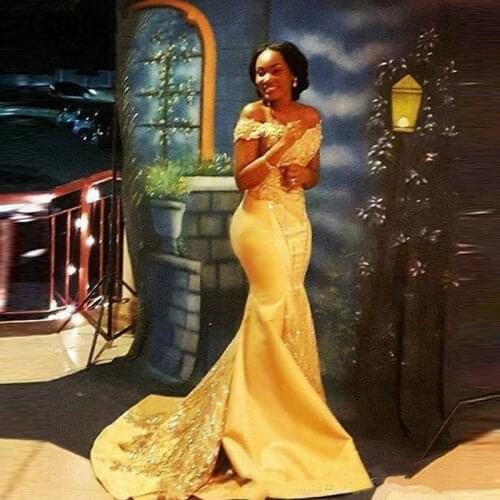 LORIE Elegant Satin Mermaid Evening Dresses 2021 Fashion Appliques Off Shoulder Formal Robe De Soiree Prom Gown Women Long Dress