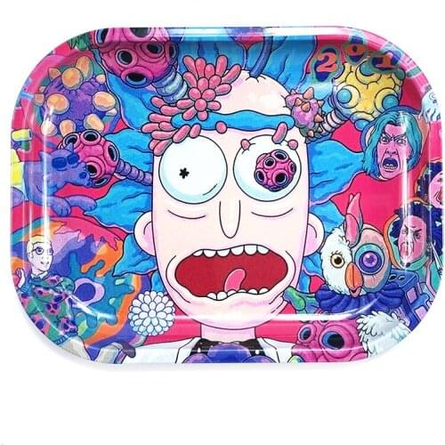 1pc Herb Cigarette Paper Metal Rolling Tray Leakproof Magnetic Cover Tobacco Grinder Storage Lid Smoke Accessories