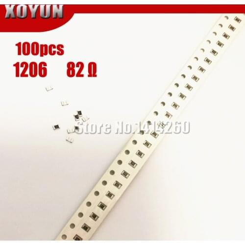 100PCS 1206 SMD Resistor 1% 82 ohm chip resistor 0.25W 1/4W 82R