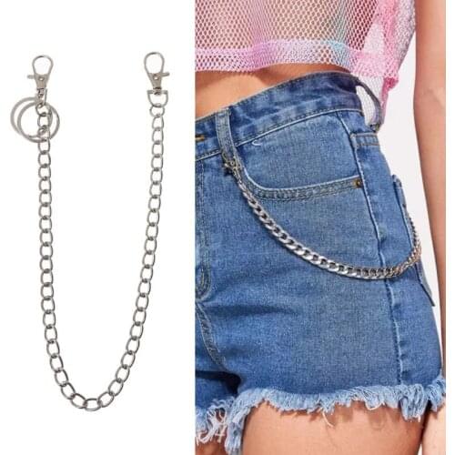 16" Punk Belt Wallet Chain Waist Pants Chain Pocket Chain with Keyring for Pants Belt Jeans Wallets Keys Jewerly Unisex