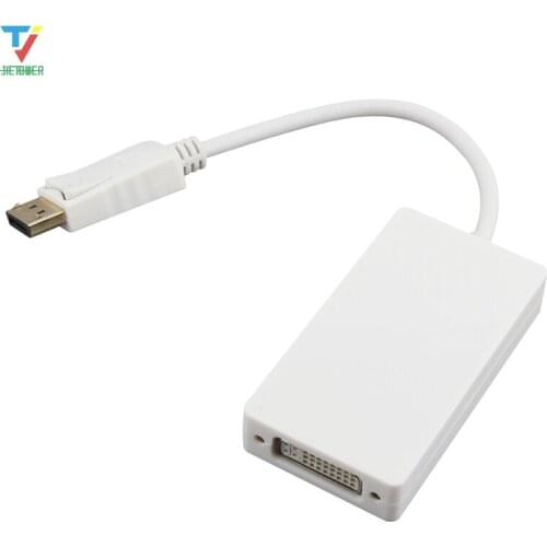 3 In 1 Mini Displayport DP Male To DVI HDMI VGA Audio Female Adapter Display Port Cable Converter for Computer MacBook 30pcs