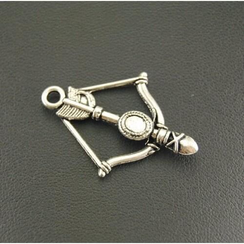 30pcs Metal Alloy 2 Colors Bow and Arrow Charms Pendant jewelry making 25x35mm A634/A318