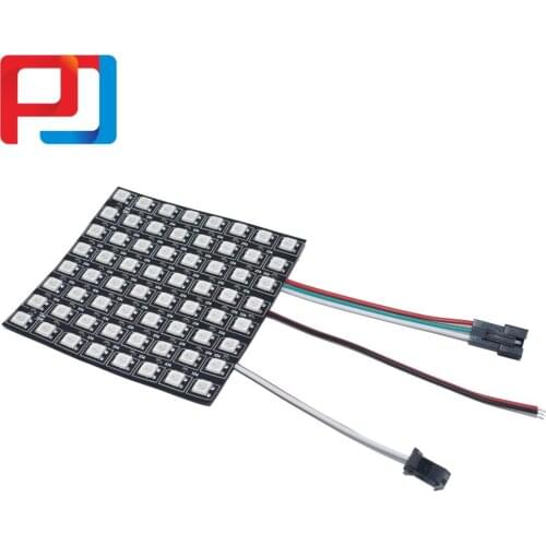 8*8 64LEDs 5050 RGB SK6812 WS2812 WS2812B panel Digital Pixel Programmed Panel Addressable full Color DC5V Black PCB