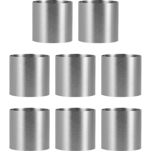 Hemoton 8pcs Stainless Steel Mousse Rings Round Biscuit Cutter Cake Mold Kitchen Baking Pastry Tool