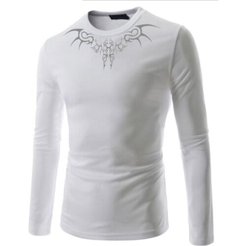 Free Shipping Mens Tattoo T-shirt fashion casual long-sleeved T-shirt high quality large yards