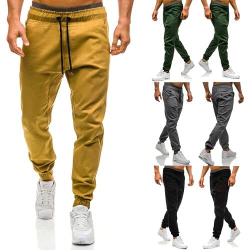 2020 New Sport Sweatpants Large Size Mens Fashion Lace-up Elastic Belt Small Foot Casual Pants Joggers Tracksuit Men