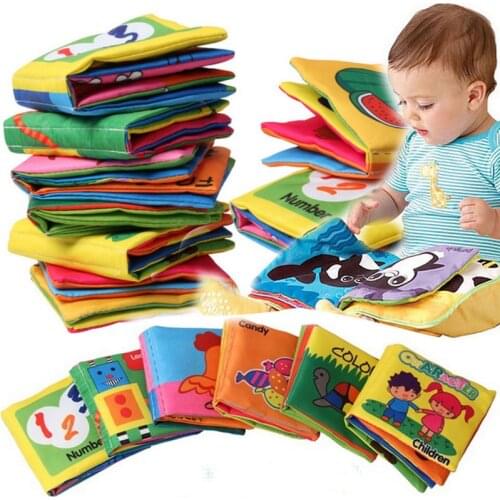 Baby Shower Bath English Cartoon Animal Cloth Book Early Educational Games Toy Christmas Birthday Gifts for Children Kids