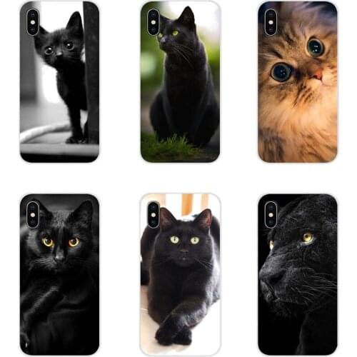 For Motorola Moto X4 E4 E5 G5 G5S G6 Z Z2 Z3 G G2 G3 C Play Plus Accessories Phone Cases Covers Lovely Black Cat Big Eye