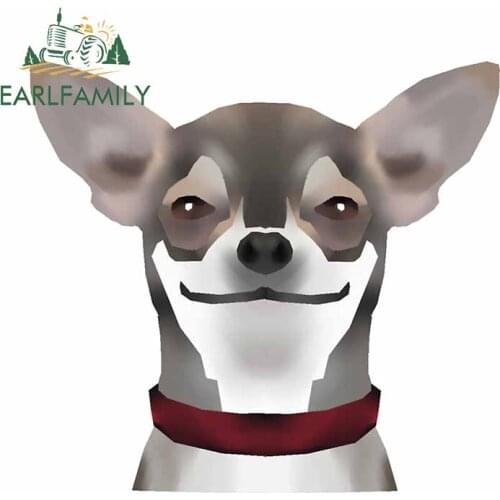 EARLFAMILY 13cm x 12.1cm for Chihuahua Cute Windshield Laptop VAN Cartoon Decal Occlusion Scratch Laptop Windshield Car Sticker