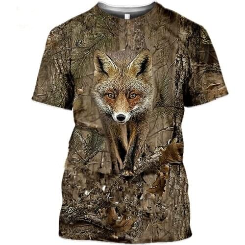 Summer Casual Mens T-Shirt Camouflage Hunting Animal Rabbit ,3D T-Shirt Fashion Street Womens Pullover Short Sleeve T-Shirt