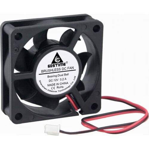 Gdstime 1 Piece 6020 2Pin DC 12V Two Balls Bearing 60x60x20mm 6cm PC Compter Cooler Brushless Cooling Fan 60mm x 20mm