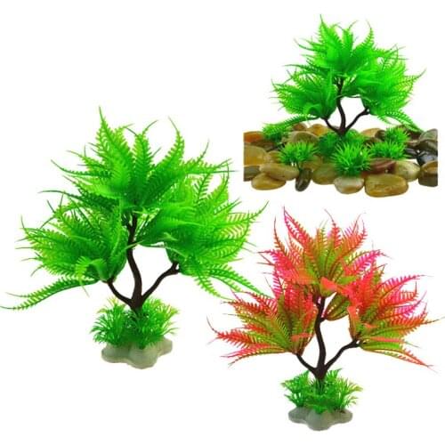 Fish Tank Simulation Aquatic Plants Aquarium Supplies Aquarium Landscape Plastic Fake Flower and Grass Plant Small Tree Fork
