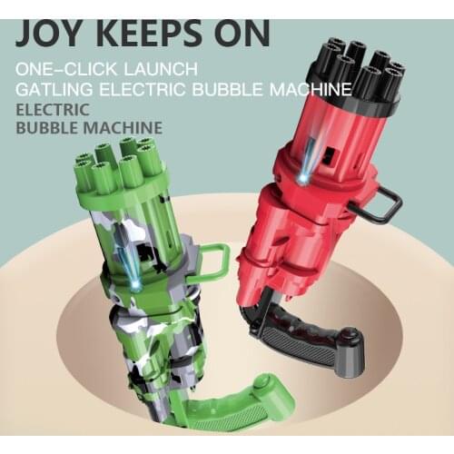 New Kids Camouflage Gatling Bubble Machine Electric Soap Bubble Gun Toy Automatic Bubbles Blower Children Summer Outdoor Toys