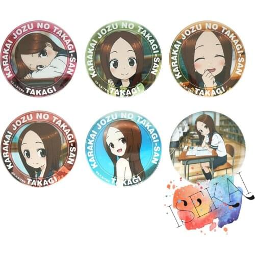 KARAKAI JOZU NO TAKAGI-SAN Anime Badge Takagisan TAKAGI Cute Metal Badge Pins Brooch Pins