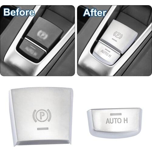 Uxcell Car Parking Brake Switch P Button Protective Covers Stickers Set for BMW X3 X4 X5 X6 X7 2011-2017