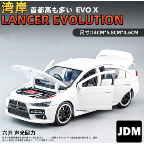 1:32 Mitsubishi Lancer Evo X 10 Racing Alloy Car Model Diecasts Simulation Metal Car Model Simulation Sound light Kids Toys Gift