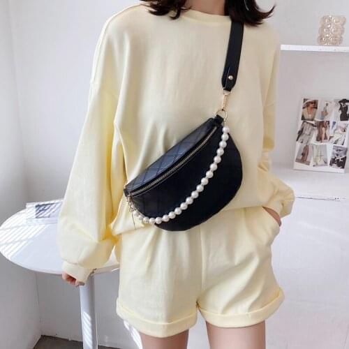 Fashion Women Chest Bag Ladies Pearl Designer Messenger Bag Casual Crossbody Bags For Women 2021Shoulder Bags Luxury Small