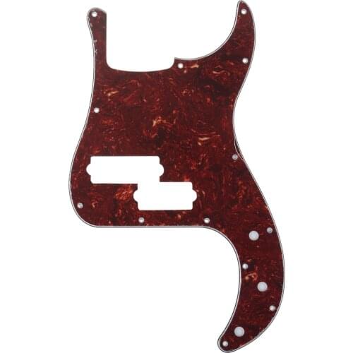 Musiclily Pro 5-String 13-Hole Contemporary P Bass Pickguard for Fender Mexican Precision Bass, 4Ply Vintage Tortoise