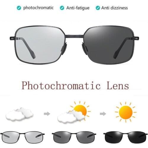 Men Fold Photochromic Sunglasses With Polarized Lens Rectangle Driving Folding Metal Male Foldable Sun Glasses Trending Products