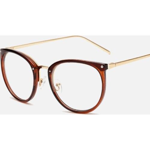 Fashion Optical Glasses Frame Women Men Round Oversized Eyeglasses Frames Metal Spectacles Clear Lenses Glasses