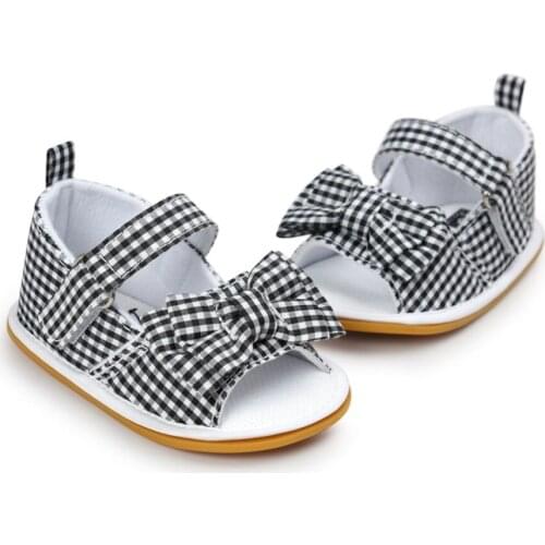 Newborn Baby Girls Bow Anti-slip Cotton Crib Shoes Infant Summer Prewalkers 0-18M New
