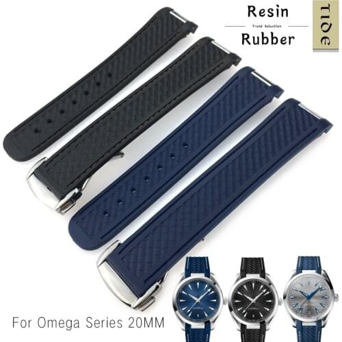 19mm 20mm Silicone Rubber watchband Suitable for Omega AT150 Seamaster 600 Speedmaster GMT DE VELLE Series Watch Accessories