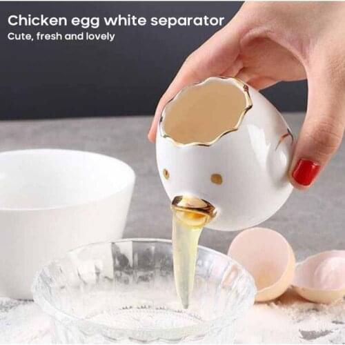 Egg White Separator Chicken Ceramic Egg Yolk Protein Separator Filter Creative Egg Separator Baking Tools Kitchen Accessories