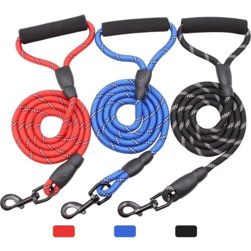 Pet Dog Reflective Leash Imitation Nylon Rope Traction Ropes Medium Large Dogs Walk Dog Traction Round Rope Pet Supplies