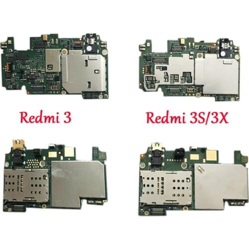 Tested) Full Work Original Unlocked Motherboard For Xiaomi Redmi 3 Hongmi 3S 3X Logic Circuit Electronic Panel with Chips