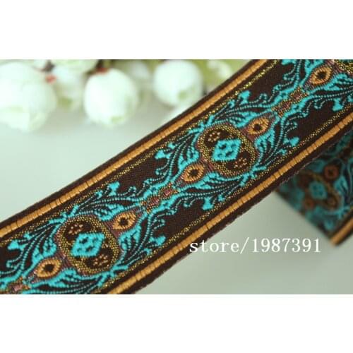 5yards/lot wide 3.6cm Woven Jacquard Ribbon classical totem pattern curtain and clothing accessory LS-8498