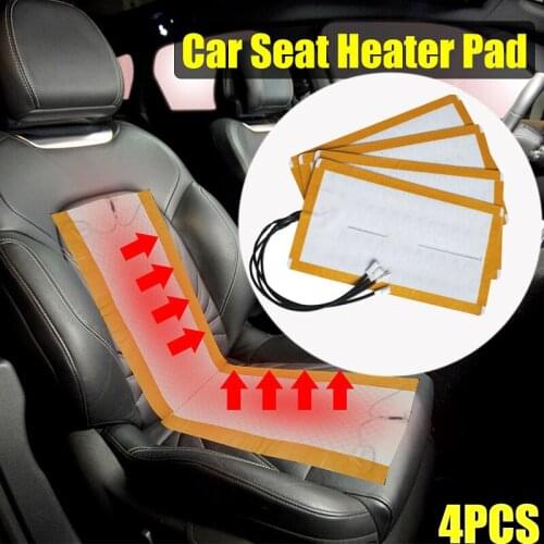 4Pcs 12V Universal Car Seat Heating Pad 2 Seat 48x28cm Heated Covers Pad Carbon Fiber Heated Auto Winter Warmer Heater Mats