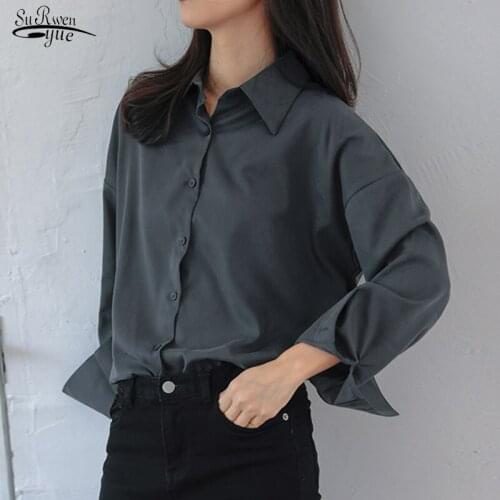 2021 Spring Fashion Loose Women Shirts Blusas Femme OL Style Single-breasted Full Sleeve Shirt Blouse Female Fashion Shirt Tops