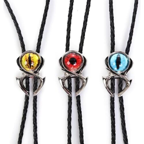 Crab horn fun bolo tie big eyes colorful bow tie unisex metal leather neckline