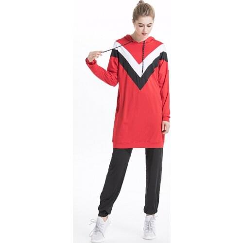 Arab Muslim Hoodies Women Top and Long Pant 2 Piece Suits 2020 Spring Jogging Sports Tracksuit Hooded Sport Sets Sweatshirt Suit